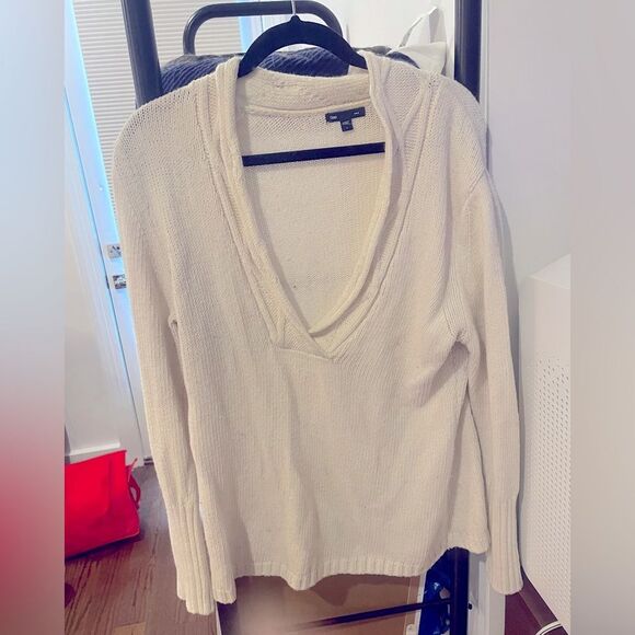 Gap V-Neck Sweater Winter White Sz L - Picture 1 of 3